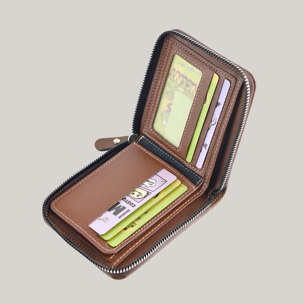 Slim Men's Leather Zip Wallet Charles