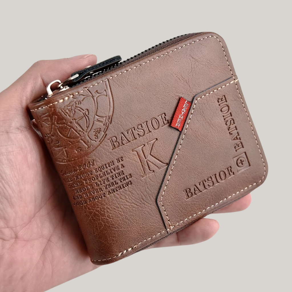 Slim Men's Leather Zip Wallet Charles