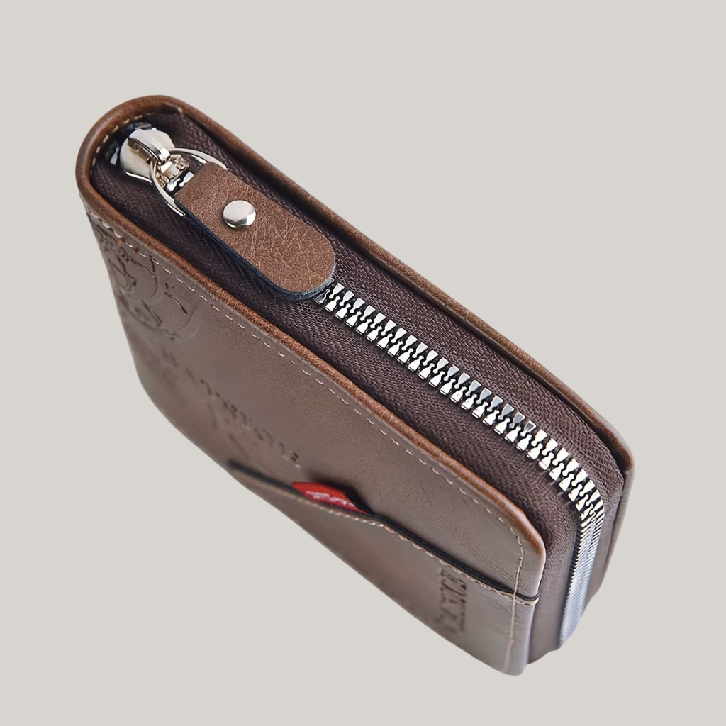Slim Men's Leather Zip Wallet Charles