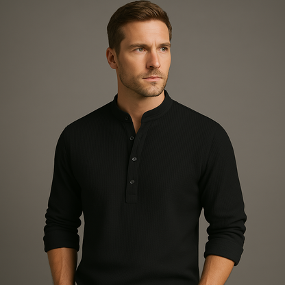 Men's Mandarin Collar Cotton Shirt Palmer