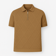 Plymouth Men’s Polo Shirt with Argyle Texture