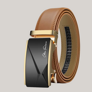 Men’s Leather Belt with Gold Automatic Buckle – Francis