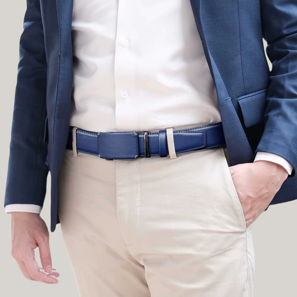 Vitorino Men’s Leather Belt with Plate Buckle – Classic Elegance