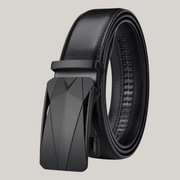 Men’s Leather Belt with Plate Buckle – Lugano Collection