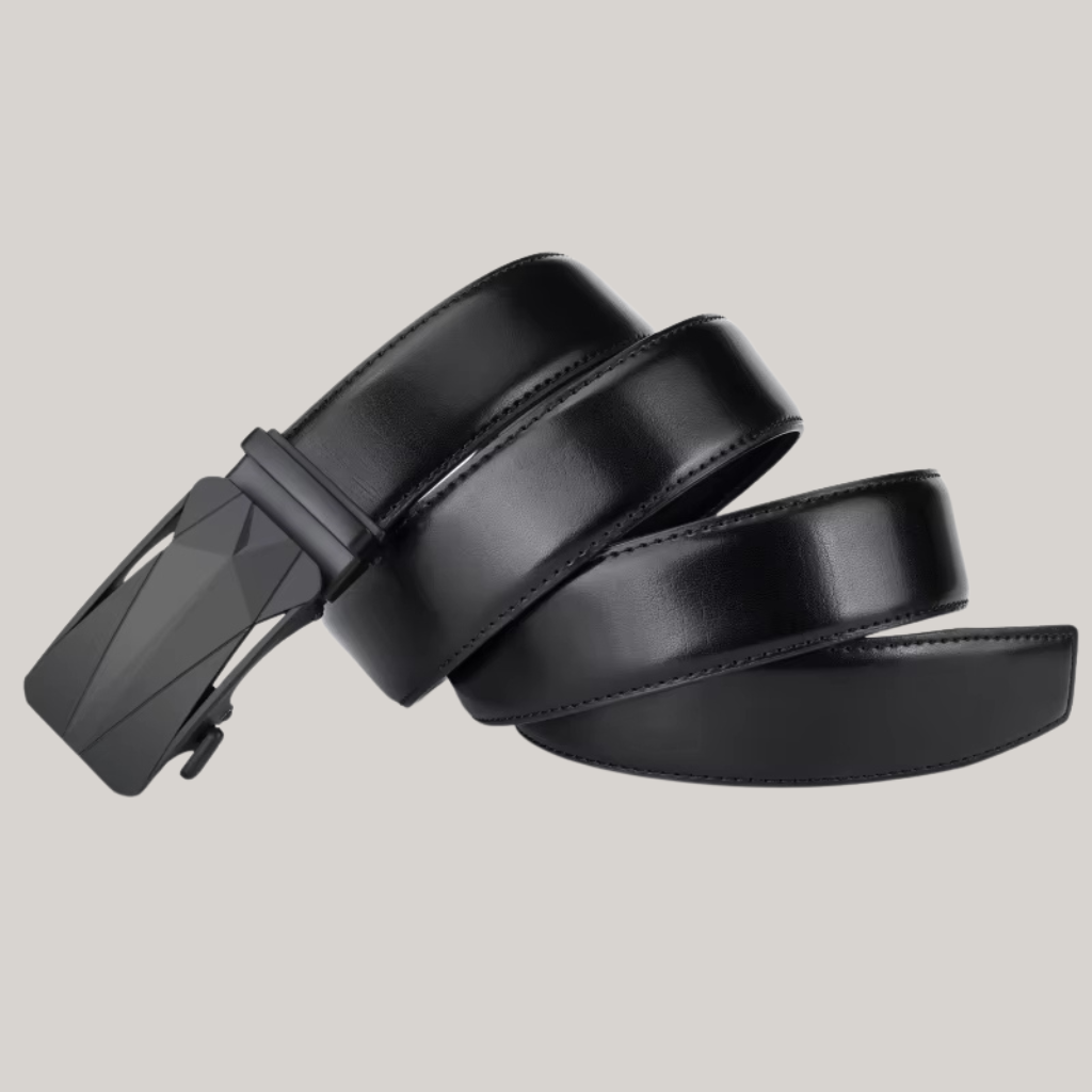 Men’s Leather Belt with Plate Buckle – Lugano Collection