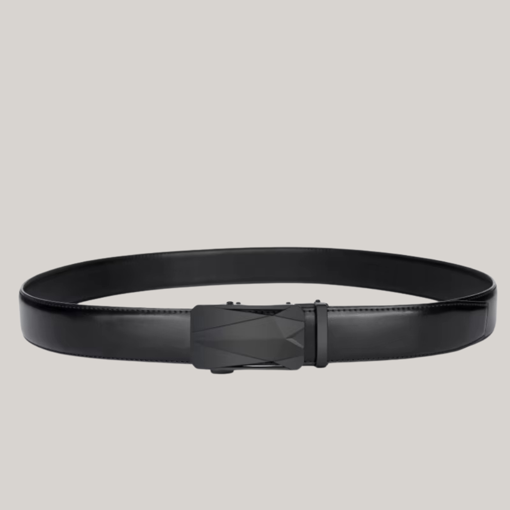Men’s Leather Belt with Plate Buckle – Lugano Collection
