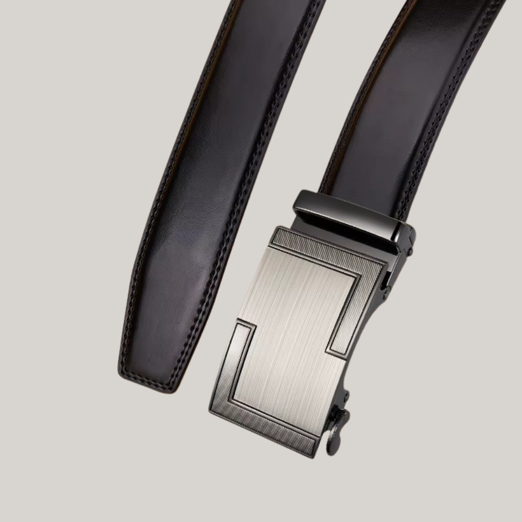 Classic Premium Men's Leather Belt With Silver Buckle
