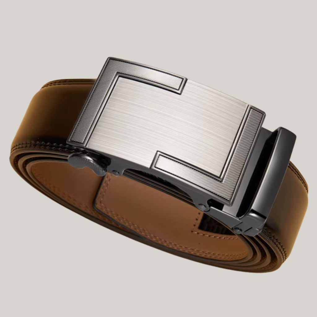 Classic Premium Men's Leather Belt With Silver Buckle