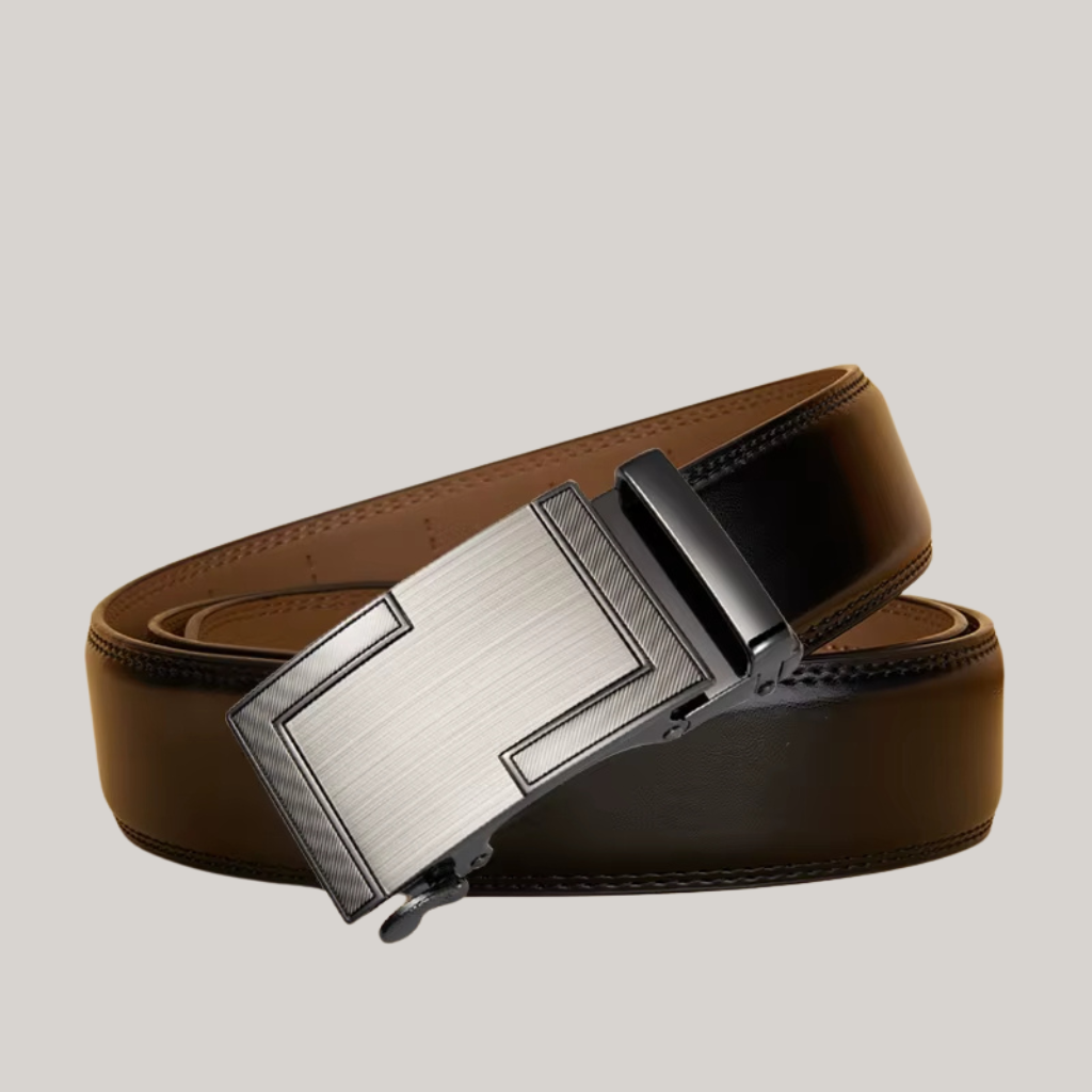 Classic Premium Men's Leather Belt With Silver Buckle