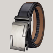 Classic Premium Men's Leather Belt With Silver Buckle