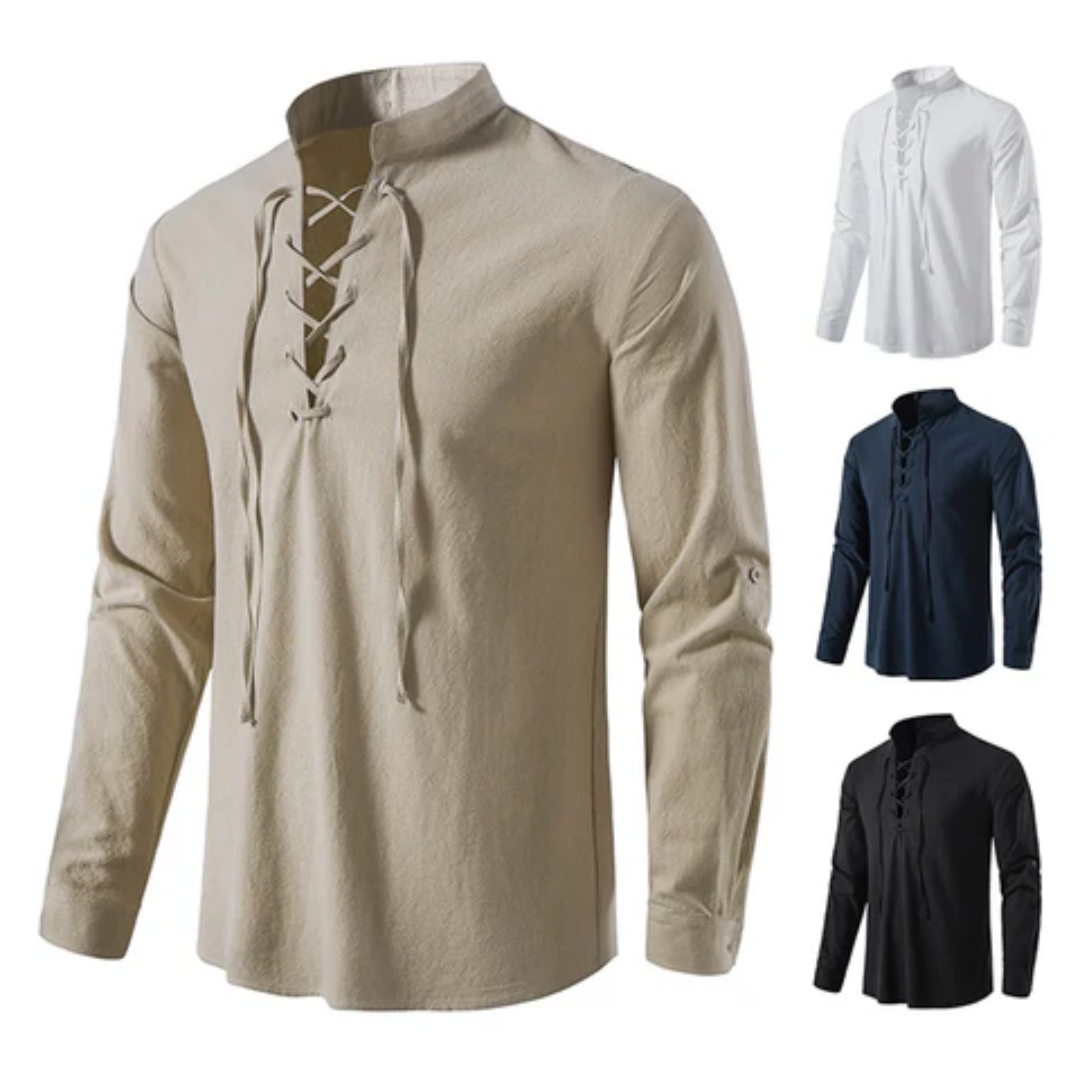 Men’s Woven Linen Shirt – Lightweight Textured Button-Up