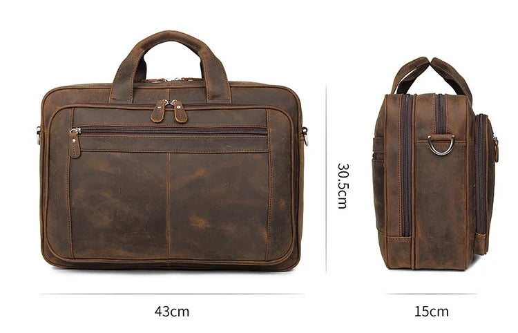 Executive Leather Briefcase Premium Genebra