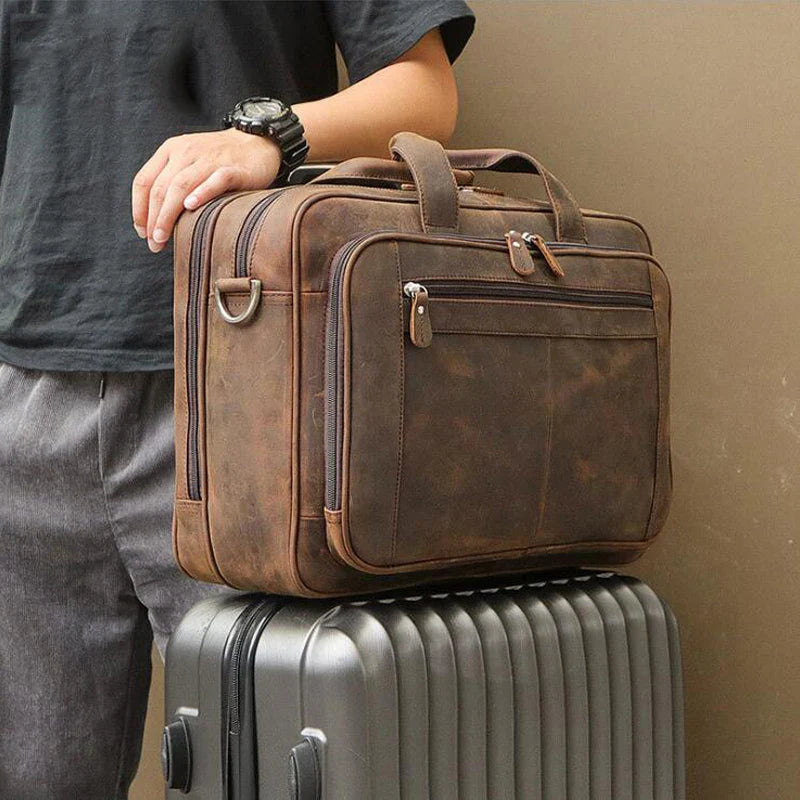 Executive Leather Briefcase Premium Genebra