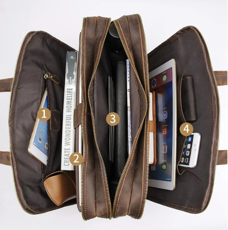Executive Genuine Leather Briefcase Rome