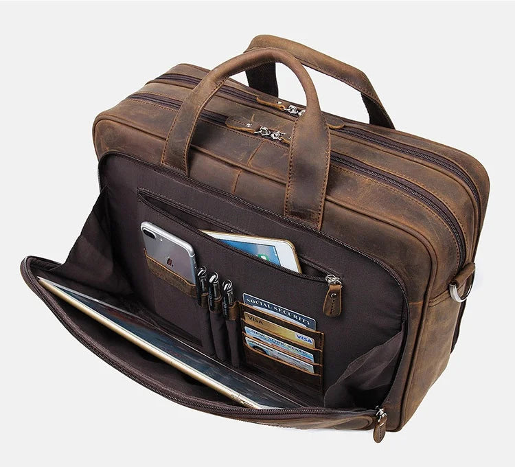 Executive Leather Briefcase Premium Genebra