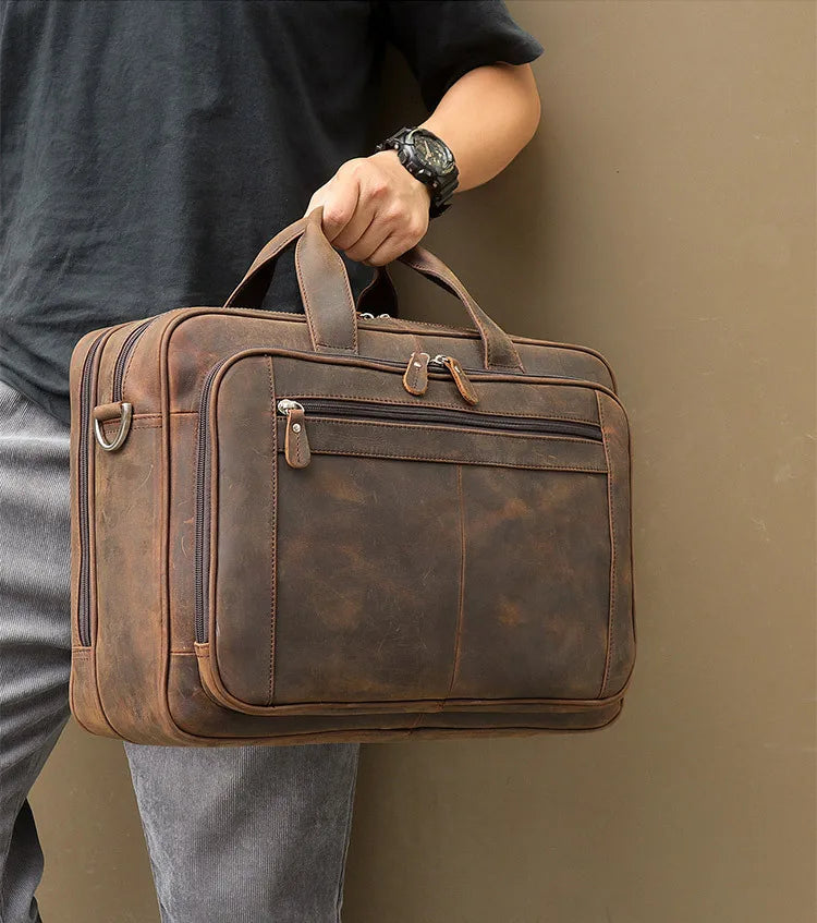 Executive Leather Briefcase Premium Genebra