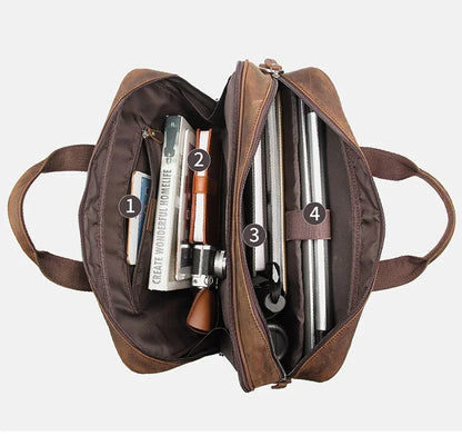 Executive Leather Briefcase Premium Genebra