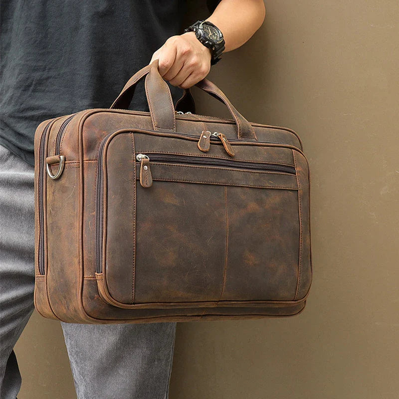Executive Leather Briefcase Premium Genebra