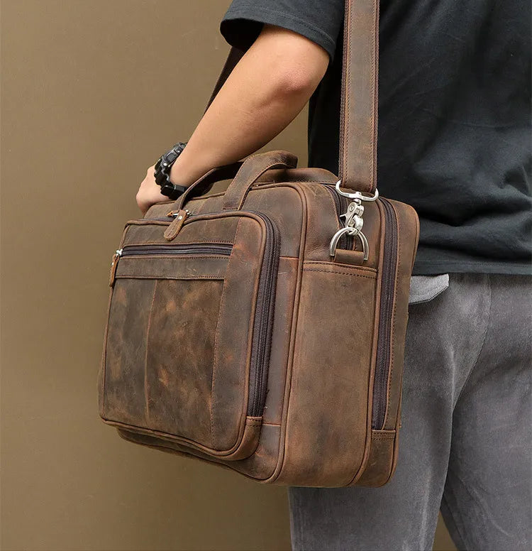 Executive Leather Briefcase Premium Genebra