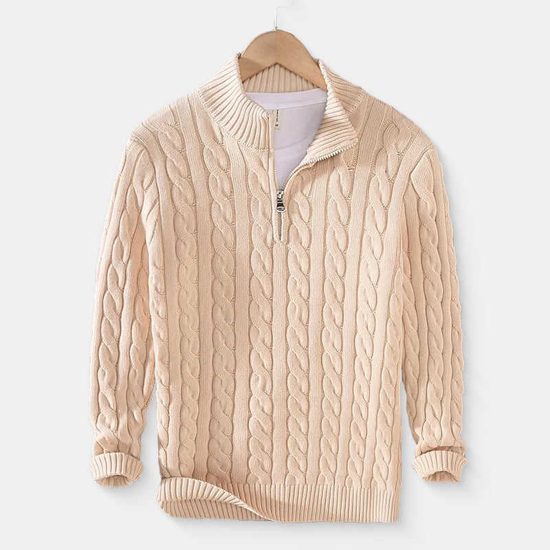 Mens Textured Cable Knit Jumper Tonkins