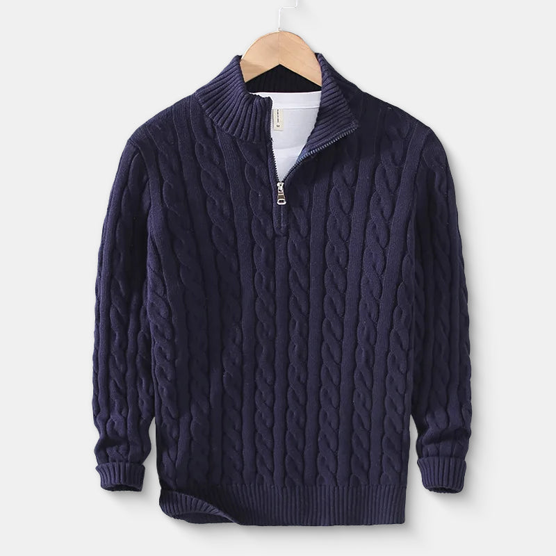 Men’s Cable Knit Textured Sweater – Nigel | Premium Cotton