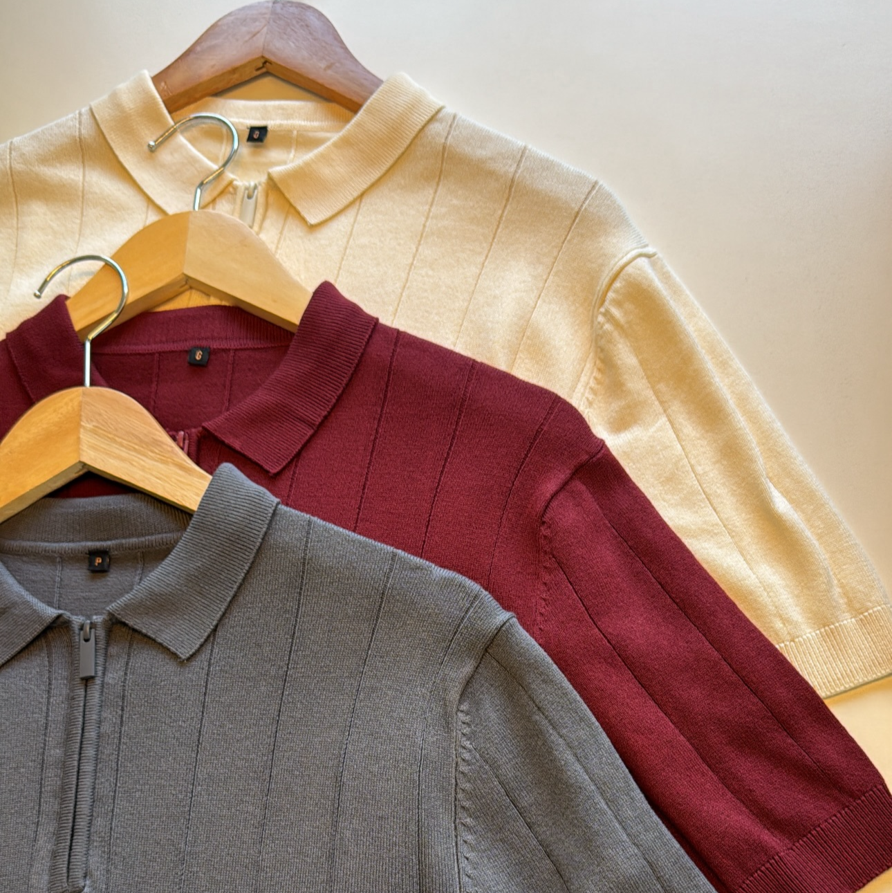 Men’s Firenze Linen-Blend Polo Shirt – Soft Ribbed Texture