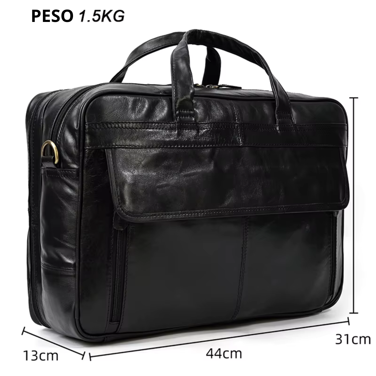 Genuine Leather Executive Briefcase Black Bull Arthur