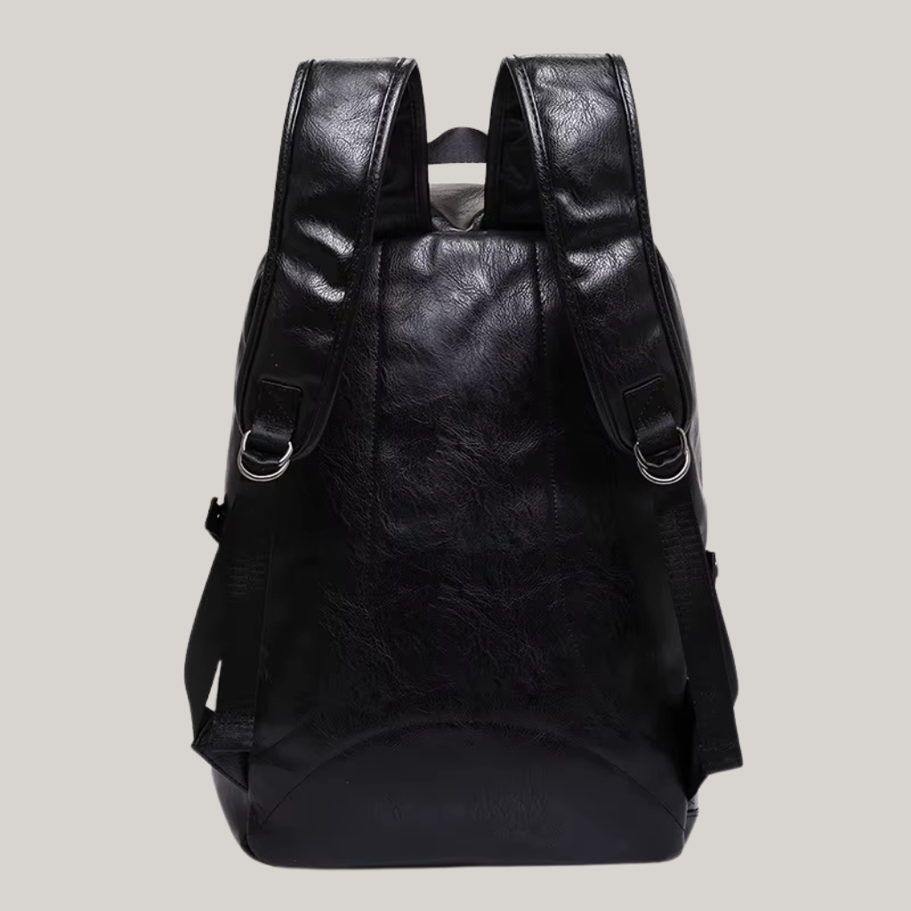 Brady Black Leather Backpack – Urban Elegance