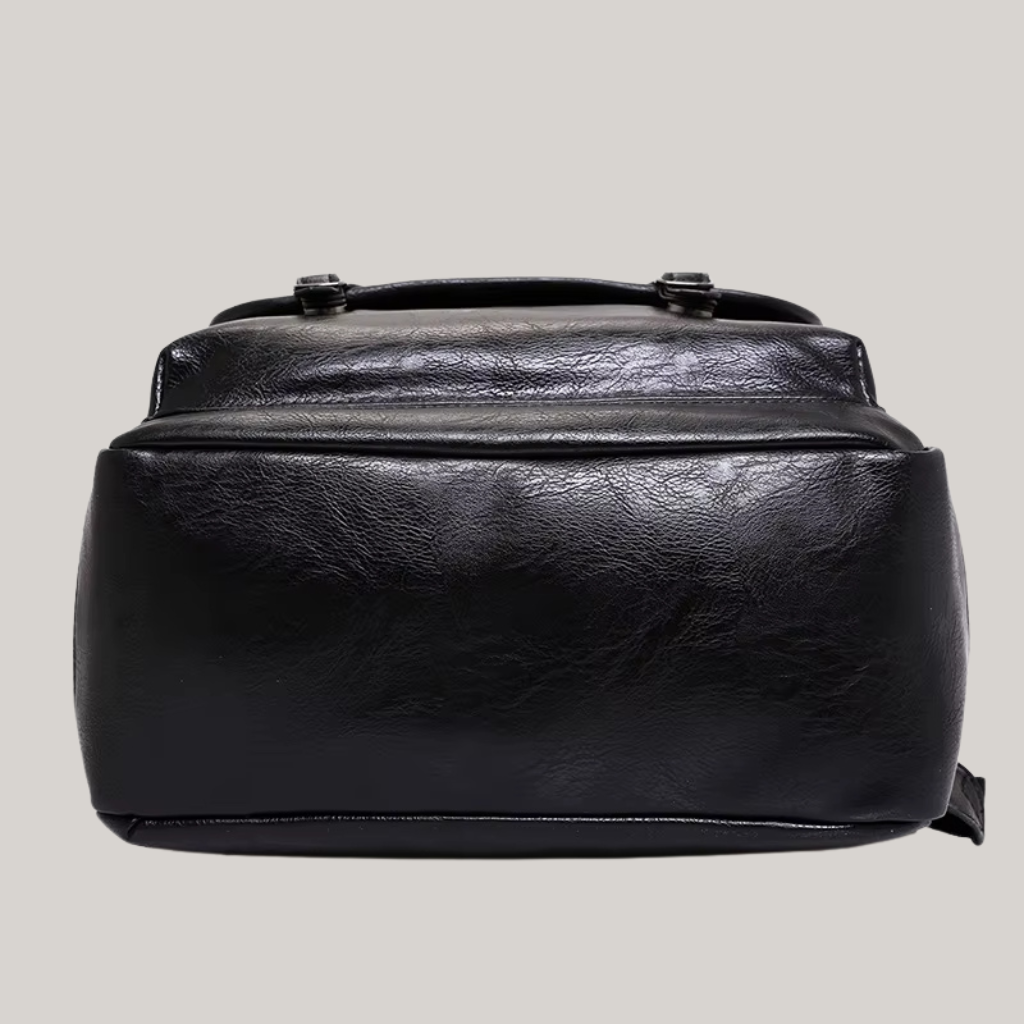 Brady Black Leather Backpack – Urban Elegance