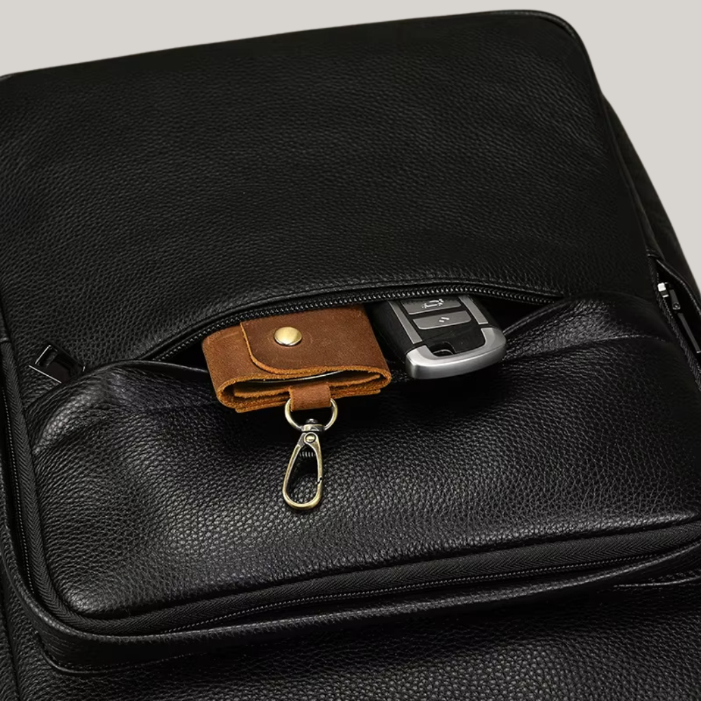 Gardner Men’s Waterproof Leather Backpack – 15.6" Laptop Compatible