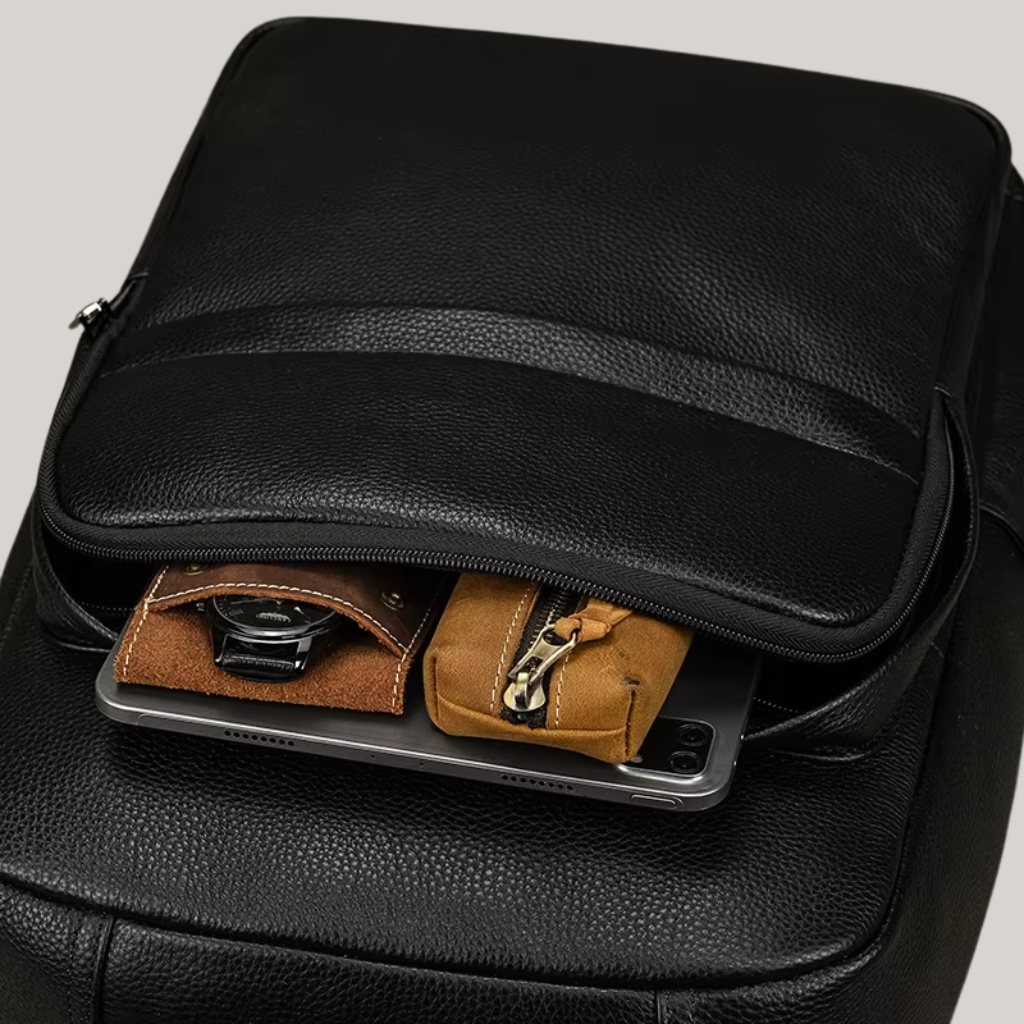 Gardner Men’s Waterproof Leather Backpack – 15.6" Laptop Compatible