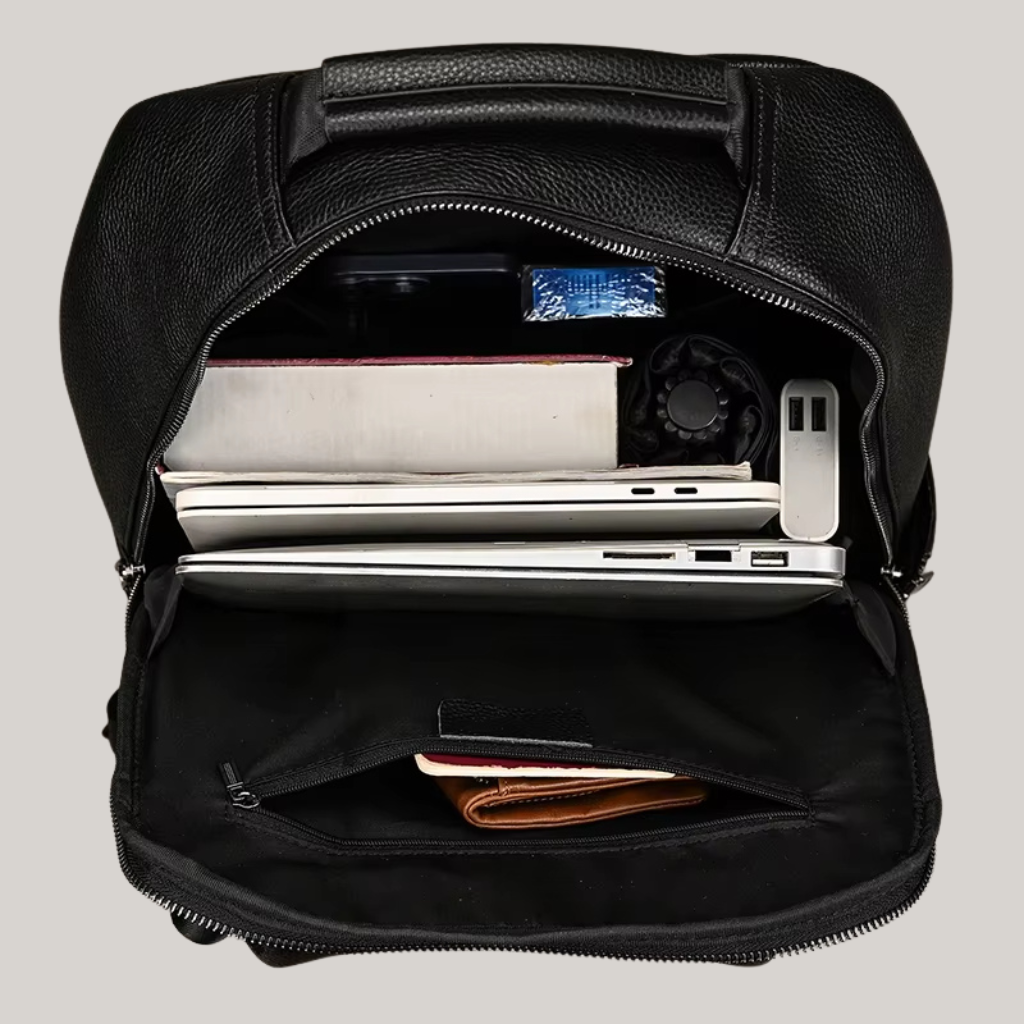 Gardner Men’s Waterproof Leather Backpack – 15.6" Laptop Compatible