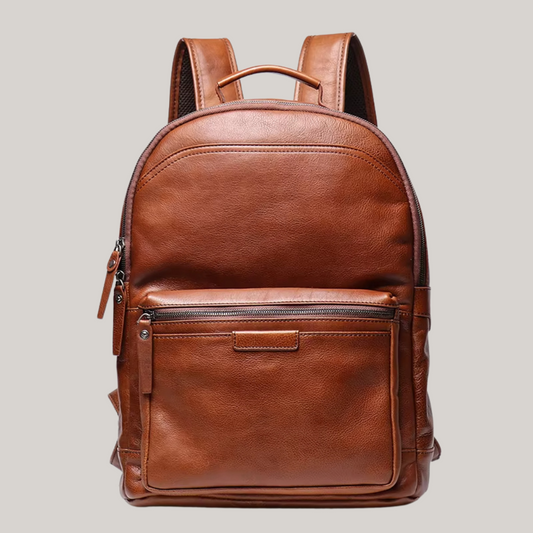 LeathFocus 15.6” Leather Laptop Backpack – Timeless Style, Modern Functionality