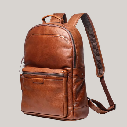 LeathFocus 15.6” Leather Laptop Backpack – Timeless Style, Modern Functionality