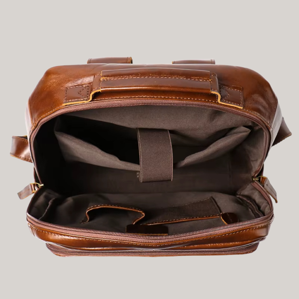 Phillip Men’s 15" Leather Laptop Backpack – Vintage Style