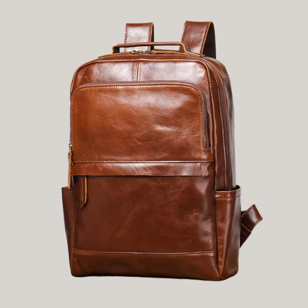 Phillip Men’s 15" Leather Laptop Backpack – Vintage Style