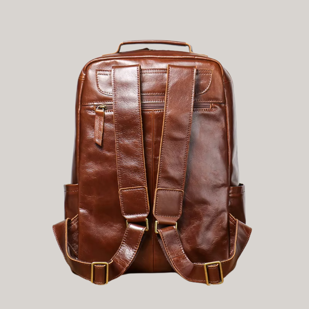 Phillip Men’s 15" Leather Laptop Backpack – Vintage Style