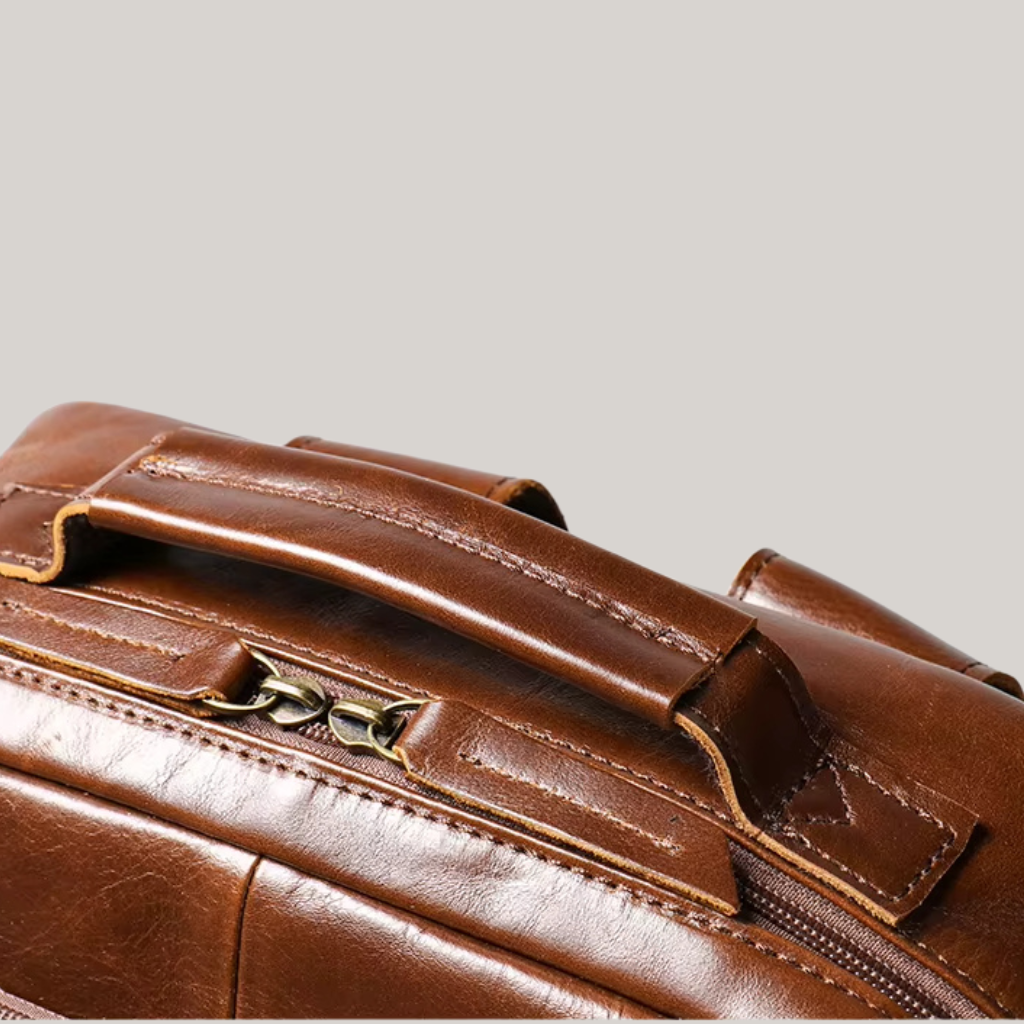 Phillip Men’s 15" Leather Laptop Backpack – Vintage Style