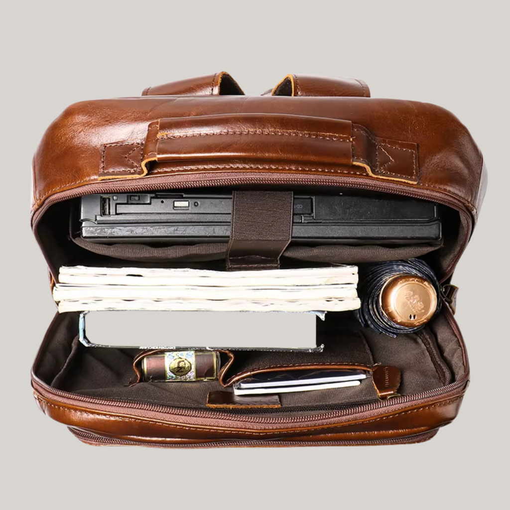 Phillip Men’s 15" Leather Laptop Backpack – Vintage Style