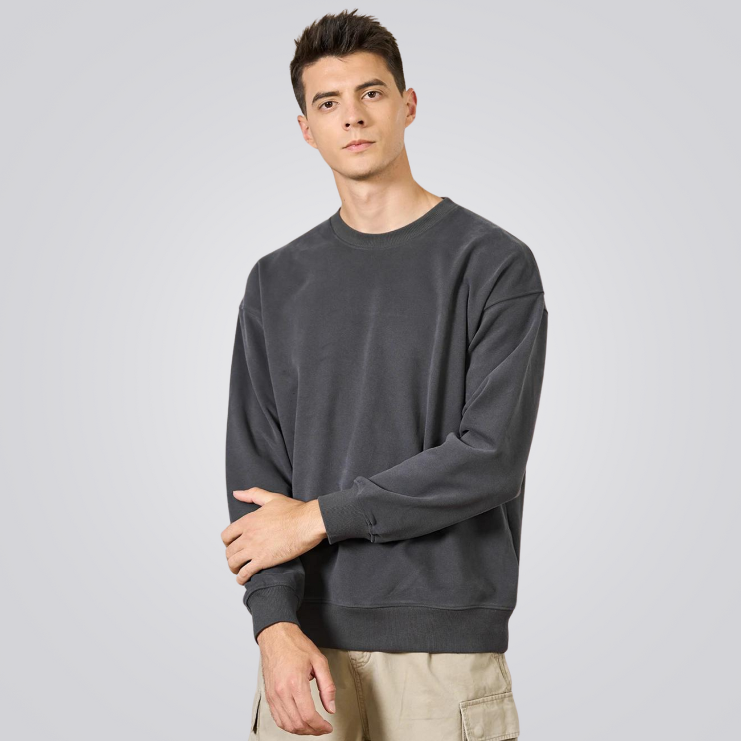Men’s Premium Cotton Crew Neck Sweatshirt – Clean Monty