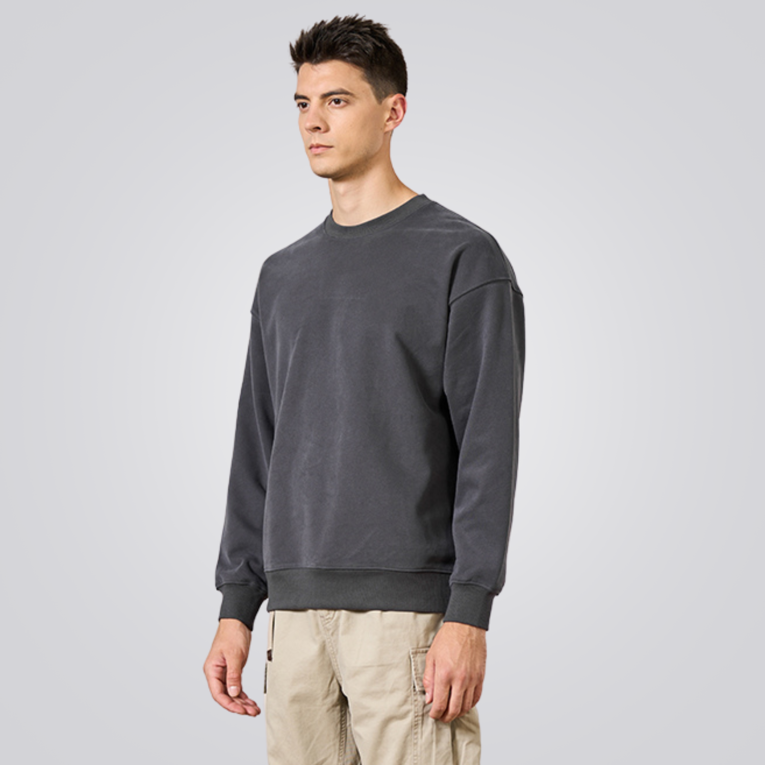Men’s Premium Cotton Crew Neck Sweatshirt – Clean Monty
