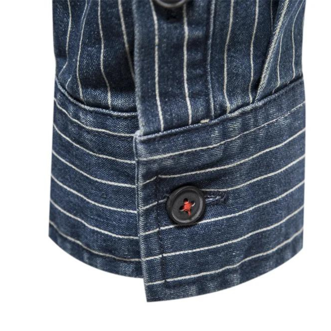 Men's Jeans Shirt With Chalk Stripe OakRidge