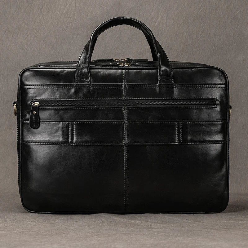 Genuine Leather Executive Briefcase Black Bull Arthur