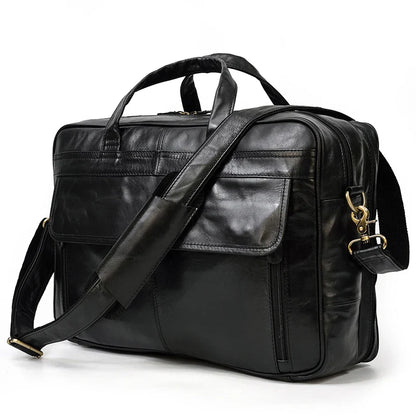 Genuine Leather Executive Briefcase Black Bull Arthur