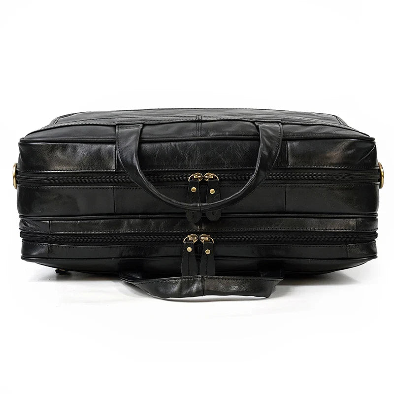 Genuine Leather Executive Briefcase Black Bull Arthur