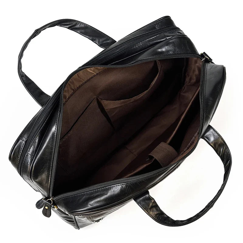 Genuine Leather Executive Briefcase Black Bull Arthur