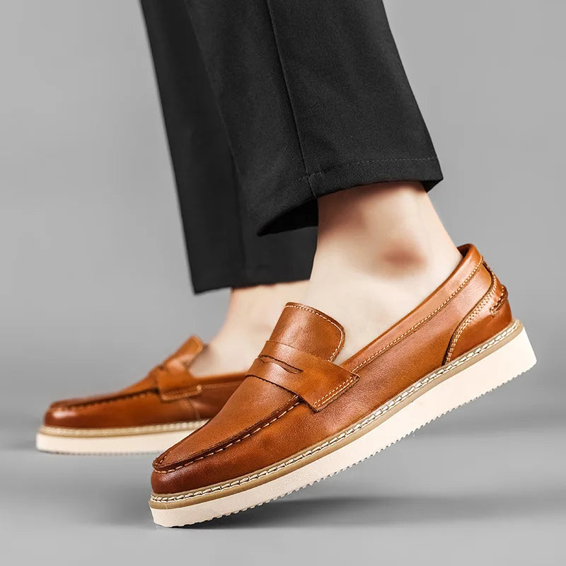 Lemann Men’s Genuine Leather Loafers – Classic Comfort