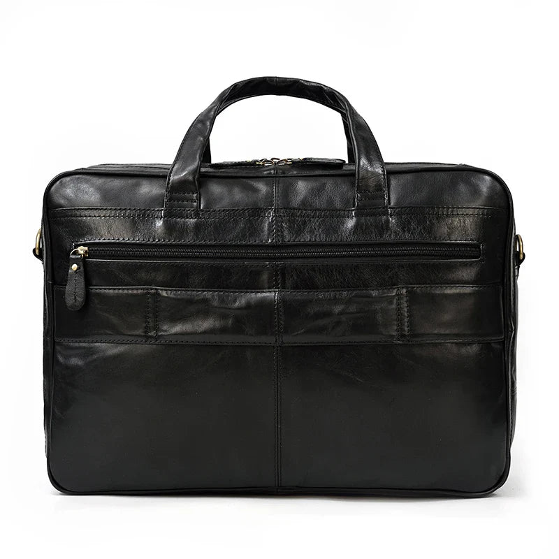 Genuine Leather Executive Briefcase Black Bull Arthur