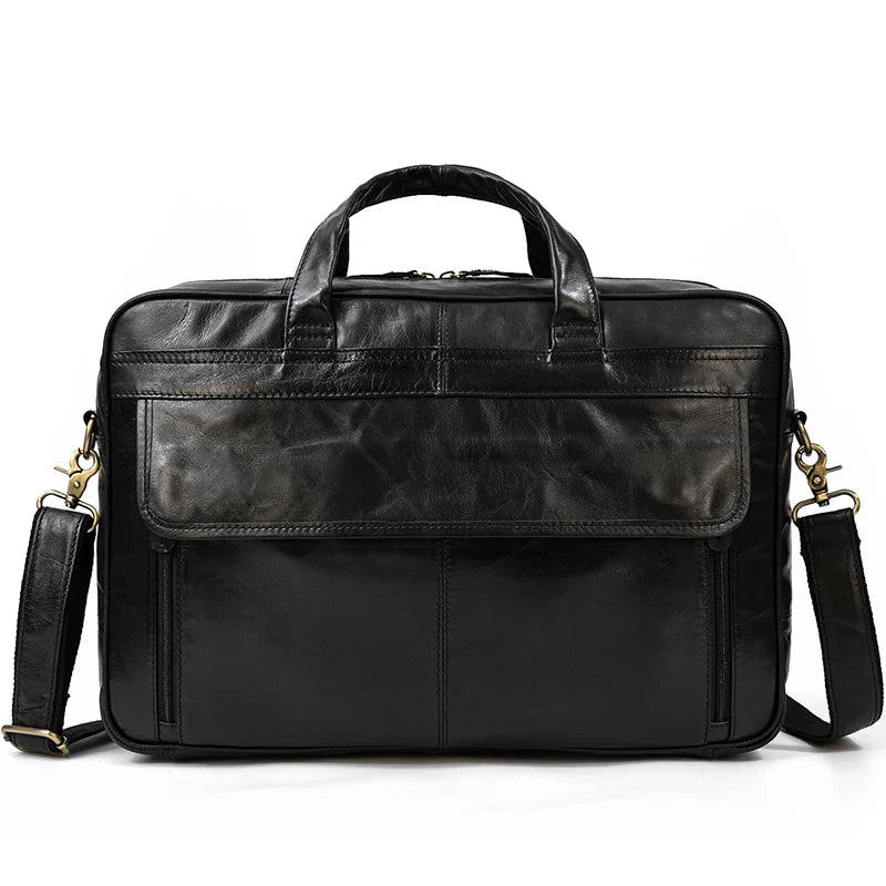 Genuine Leather Executive Briefcase Black Bull Arthur