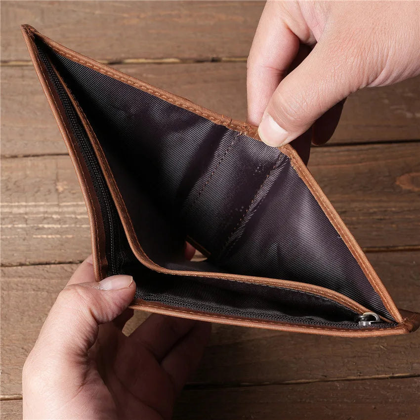 Cherry Minimalist Genuine Leather Pocket Wallet